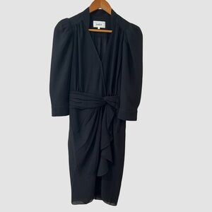 ba&sh Black 1/2 Sleeve Knee Length Dress Size 0 ($420)